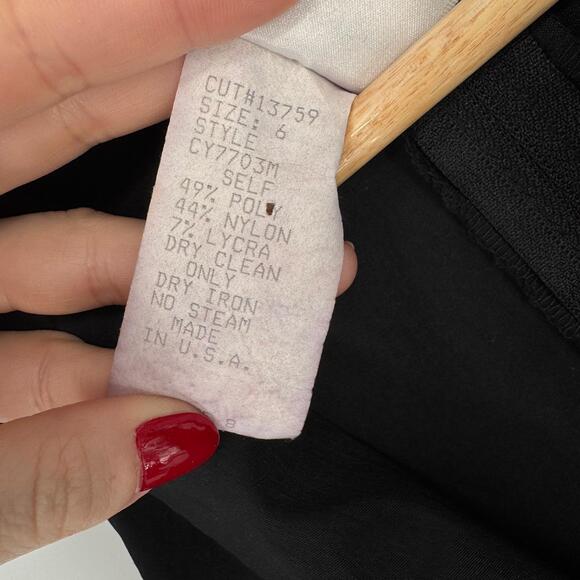 Tadashi Shoji VTG Ruched Bodice Tuxedo Dress Sz 6 Cocktail Gothic Glam Prom - Picture 9 of 9